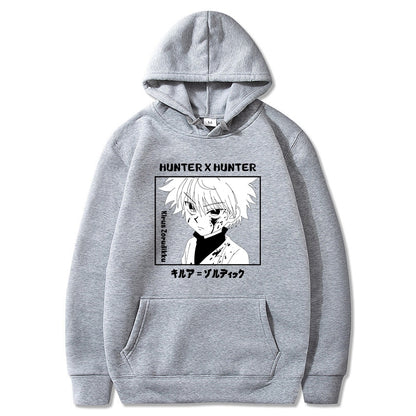 Angry Killua Black and White Hoodie