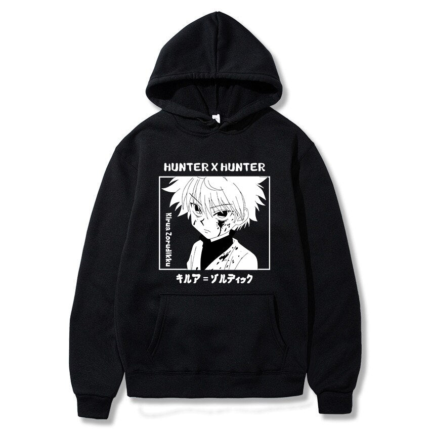 Angry Killua Black and White Hoodie