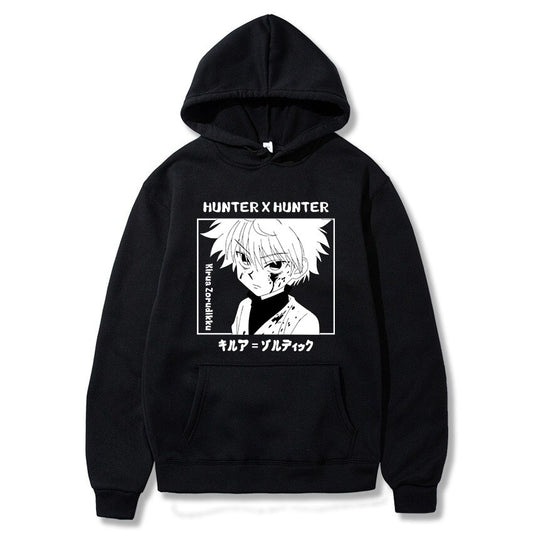 Angry Killua Black and White Hoodie